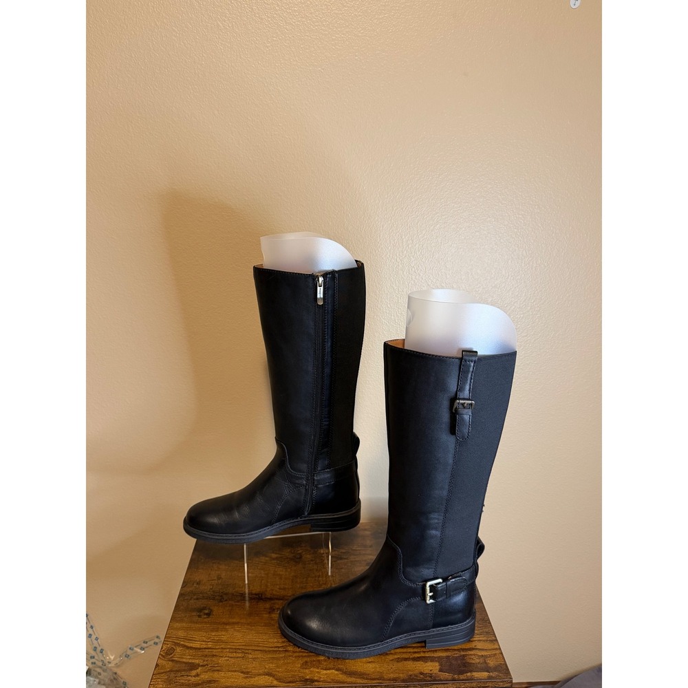 Easy Spirit SEJACKIE Black Leather Tall Riding Boots Women 6.5M New in Box